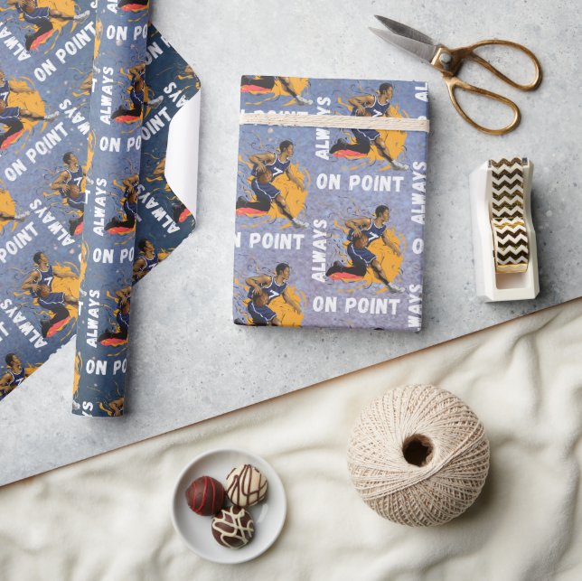 Papel De Presente Sempre no Ponto de Basquete (Artesanato)