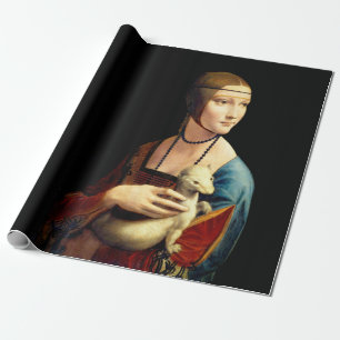 Papel De Presente Senhora com um Ermine por Leonardo Da Vinci