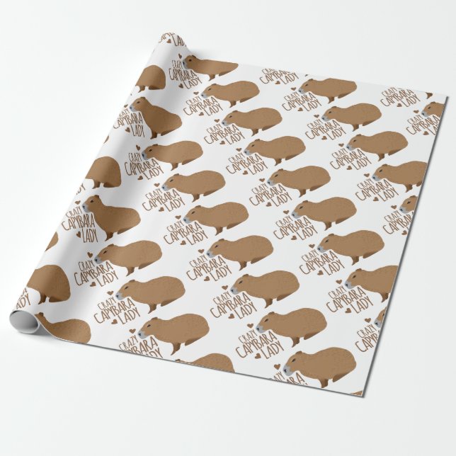 Papel De Presente senhora louca do capybara (Desenrolado)