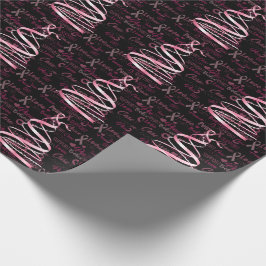 Papel De Presente Sensibilização para o Cancer de Natal em Árvore Ro