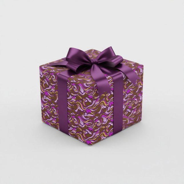 Papel De Presente Sepia Abstract Pebble Bean Repeating Pattern (Criador carregado)