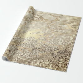 Papel De Presente Sepia Creamy Foxier Dourado Marble Shiny Metal Tra