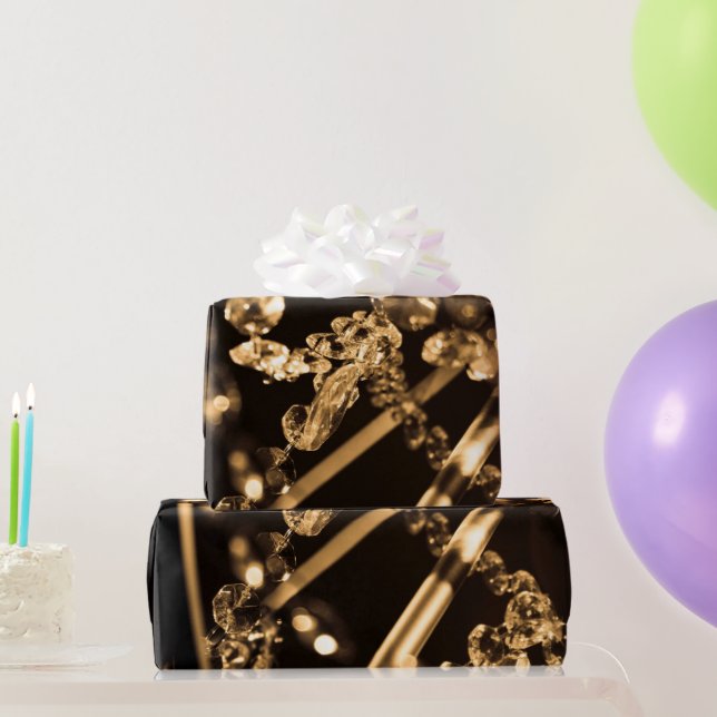 Papel De Presente Sepia Crystal Chandelier (Presentes para festas)