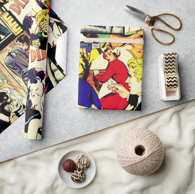 Papel De Presente Sepia Romance Cobrir de BD (Artesanato)