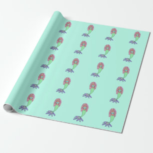 Papel De Presente sereia arco-íris rosa azul roxo verde preto encara