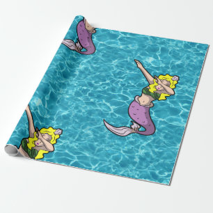 Papel De Presente sereia de dabbing loiro-do-mar