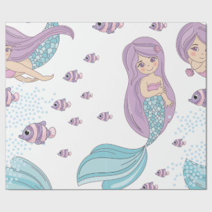 Papel De Presente Sereia e criaturas de seiva