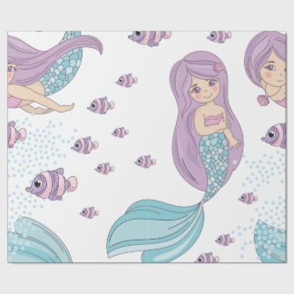 Papel De Presente Sereia e criaturas de seiva