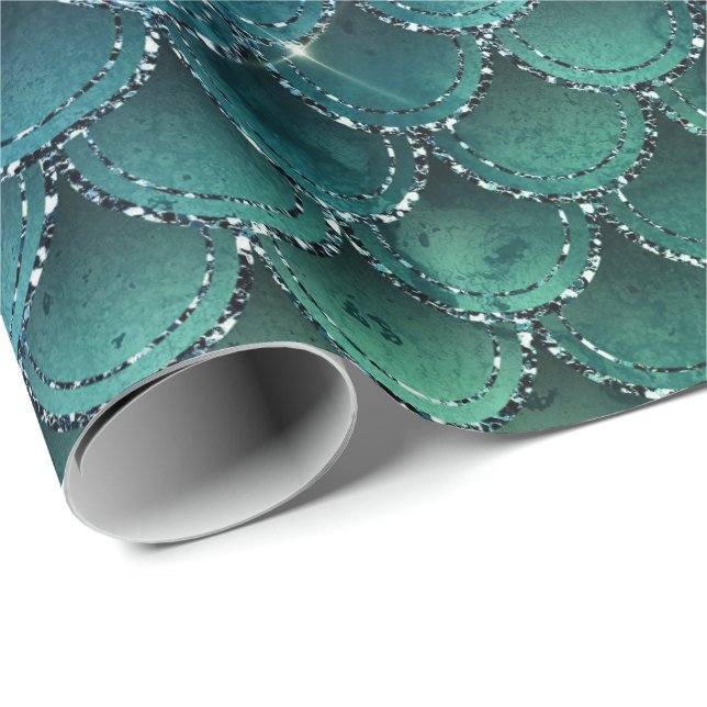 Papel De Presente Sereia Espalha Lente Lente Marinho Roxo da Selva (Ponta do rolo)