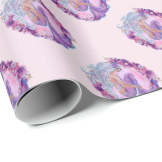 Papel De Presente Sereia rosa única
