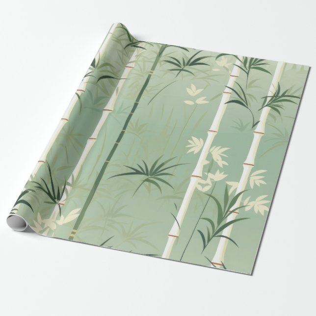 Papel De Presente Serena Flor de Bambu Asiática  (2) (Desenrolado)