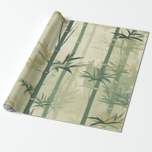 Papel De Presente Serena Flor de Bambu Asiática (3)