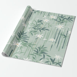 Papel De Presente Serena Flor de Bambu Asiática (4)