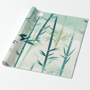 Papel De Presente Serena Flor de Bambu Asiática (5)