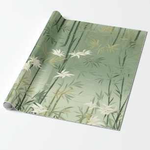 Papel De Presente Serena Flor de Bambu Asiática (6)