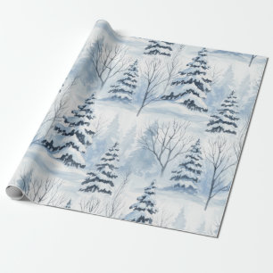 Papel De Presente Serenidade da Floresta de Inverno – Bosque Coberto