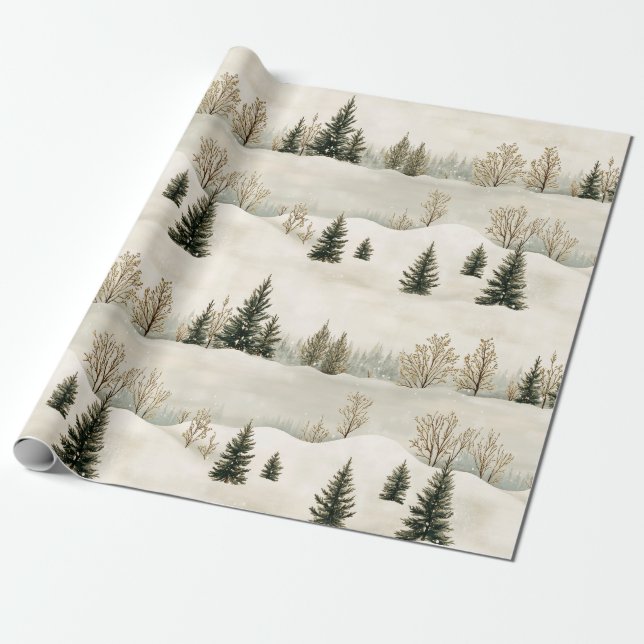 Papel De Presente Serenidade de inverno (Desenrolado)