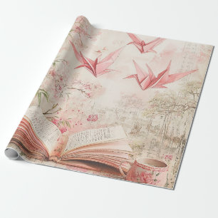 Papel De Presente Serenidade do Origami Sakura Vintage (1)