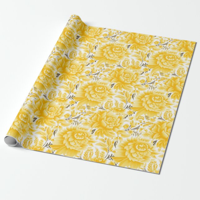 Papel De Presente Serenidade iluminada por Sol: Um Casamento Amarelo (Desenrolado)