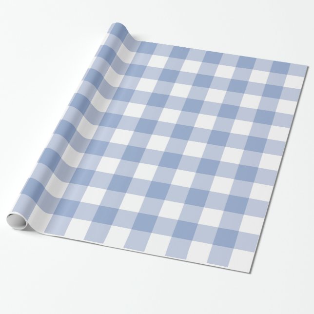 Papel De Presente Serenity Gingham Wrapping Paper (Desenrolado)