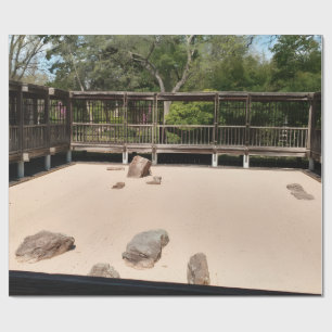 Papel De Presente Sereno Jardim Zen Japonês de Pedras Jardim Seco Ze