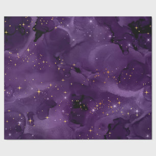 Papel De Presente Série Design Galáxia Roxa 8