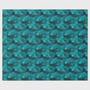 Papel De Presente Série Design Galáxia Verde-azulado 8