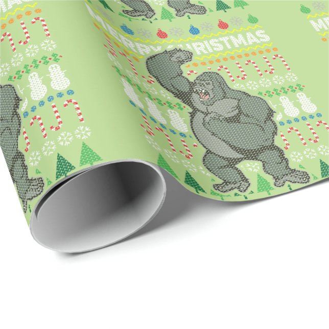 Papel De Presente Série Gorilla Ugly Christmas Sweater (Ponta do rolo)