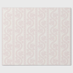 Papel De Presente Serpentina Floral em Rosa Bebê, Osso