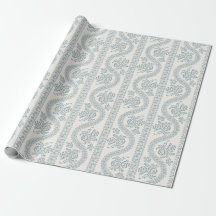 Serpentina Floral em Tom de Cinza Azul, Osso