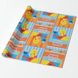 Papel De Presente Sesame Pals Aniversário Padrão