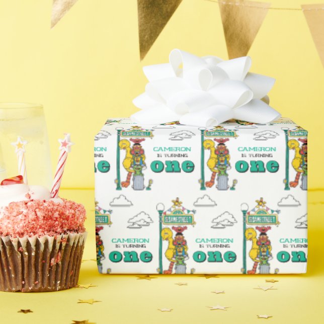 Papel De Presente Sesame Street Characters & Street Sign Wrapping Pa (Festa de aniversário)