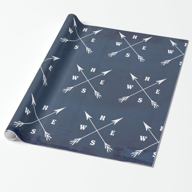 Papel De Presente Setas da bússola (Desenrolado)