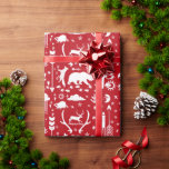 Papel De Presente Setas de Rastreamento de Animais da Floresta Verme<br><div class="desc">Uma Floresta Estética de Aventura de Montanha Rastreia Animais Padrão Livro Vermelho e Branco de Padrões. Este Rastreio Animal, incluindo o Pássaro Raciocanho e Raposa, é perfeito para um tema de Natal estético da floresta, para um menino ou para um grande menino, para Chás de bebês ou para bebês, bem...</div>