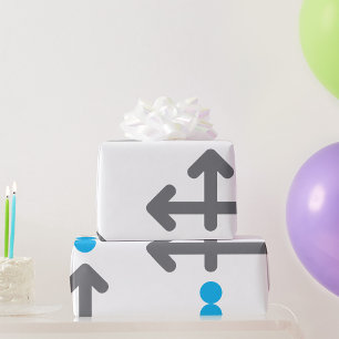 Papel De Presente Setas E Pontos Azuis