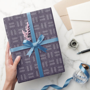 Papel De Presente Setas em Linho Roxo Escuro