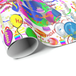 Papel De Presente Setembro, 5 de Aniversário