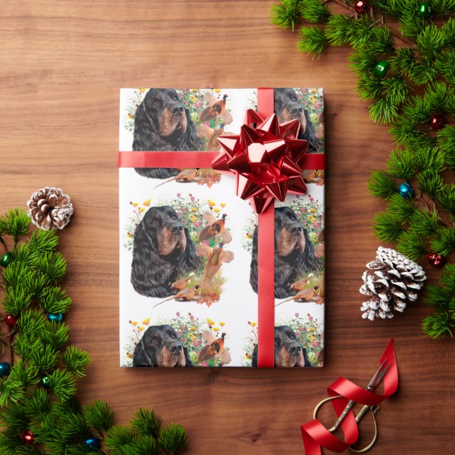 Papel De Presente Setter Gordon  (Presente de Natal)