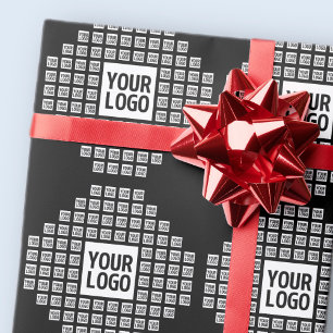 Papel De Presente Seu logotipo ou imagem   Padrão Moderno Único