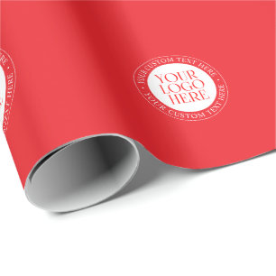 Papel De Presente Seu logotipo ou outra imagem Vermelho e Branco N