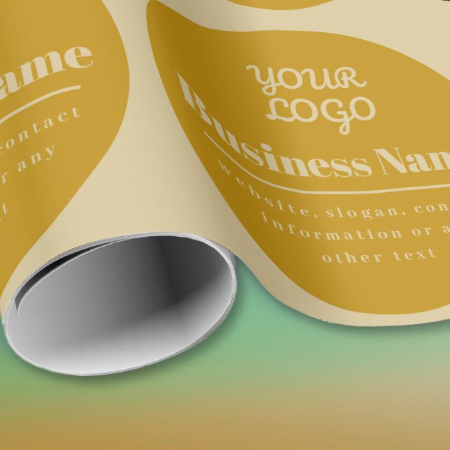 Papel De Presente Seu logotipo retromoderno escuro e leve Dourado (Criador carregado)