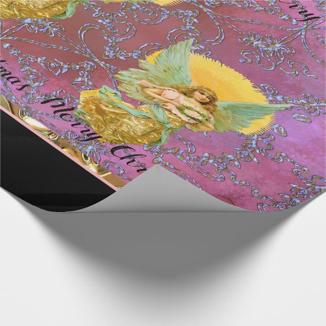 Papel De Presente Seu Natal de flutuação dos anjos da mensagem+ (Ponta)