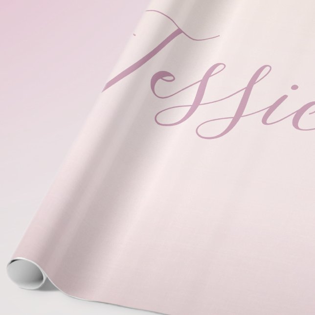 Papel De Presente Seu nome | Elegante Script Soft Ombre (Criador carregado)