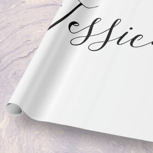 Papel De Presente Seu Nome   Escrita Elegante