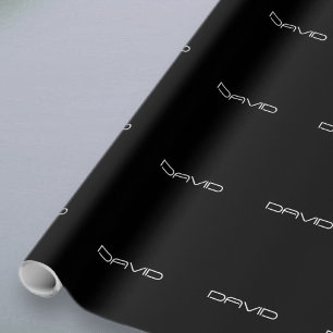 Papel De Presente Seu Nome Texto Personalizável Estilizado