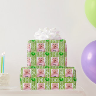 Papel De Presente Seu padrão de distribuição simples verde/branca