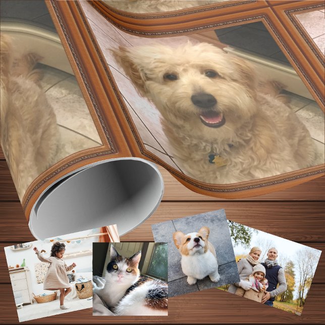 Papel De Presente Seu papel personalizado de moldagem FOTO (Wrapping Paper. with Photo. Pet gift wrapping paper. Personalised wrapping paper. Custom gift wrap.)