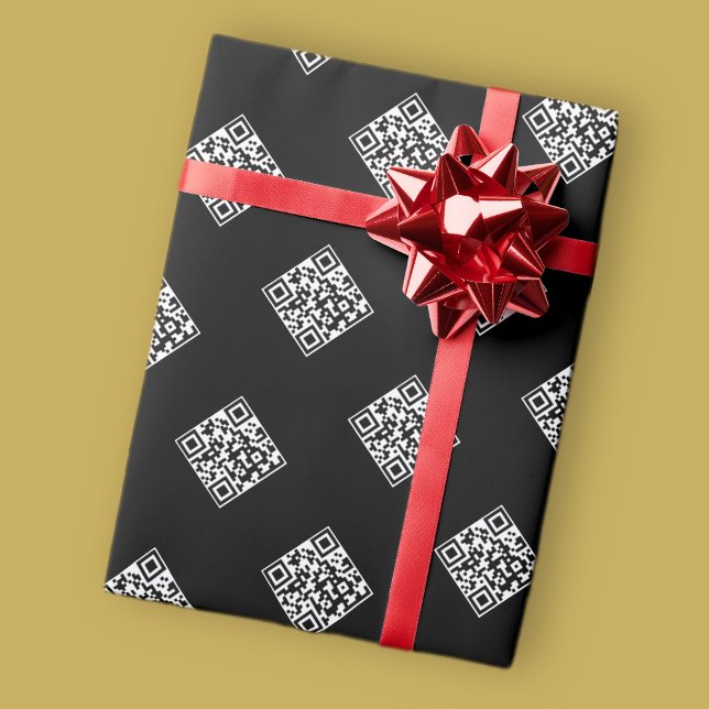Papel De Presente Seu próprio código QR | Padrão repetitivo simples (Criador carregado)