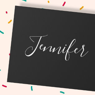 Papel De Presente Seu roteiro branco   elegante conhecido no preto