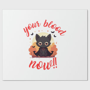 Papel De Presente SEU SANGUE AGORA!! - Gatinho vampiro